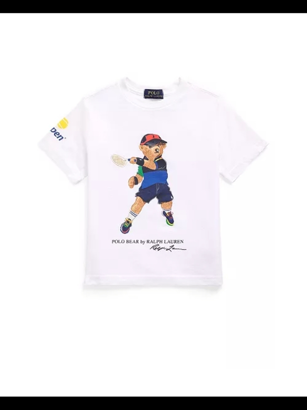 Polo by Ralph Lauren White Kids Tennis Bear Graphic Tee